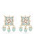 Fida Ethnic Gold Plated Baby Blue Stones and Kundan Studded Enamel Necklace Set For Women