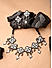 Fida Women Black & Silver-Toned Oxidised Kundan Mirror Jewellery Set for women