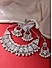 Mirror Kundan Pearls Silver Plated Jewellery Set with Maangtikka