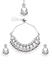 Mirror Kundan Pearls Silver Plated Jewellery Set with Maangtikka