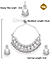 Mirror Kundan Pearls Silver Plated Jewellery Set with Maangtikka