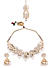 Kundan Pearls Gold Plated Floral Jewellery Set with Maangtikka