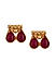 Ruby Gold Plated Teardrop Temple Jewellery Set