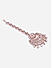 American Diamond Rose Gold Plated Floral Crescent Maangtikka