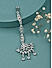 American Diamond Silver Plated Floral Maangtikka