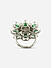 Emerald American Diamond Silver Plated Floral Cocktail Ring