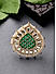 Green Kundan Beads Gold Plated Teardrop Cocktail Ring