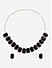 ToniQ Classic Gold Pllated Black Stone Jewellery Set for Women