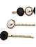 Toniq Gold You Shine Set Of 3 Stone Embellished Hair Clips/Pins For Women