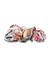 ToniQ Grey Organza Floral Printed Scrunchie for Women