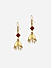 Fida Ethnic Traditional gold colour small jhumka hook earrings with red diamond enamel and white pearl drops