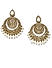 Gold-Toned Off-White Circular Drop Earrings