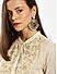 Gold-Toned Off-White Circular Drop Earrings