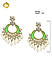 Green Kundan Pearls Gold Plated Enamelled Chandbali Earring