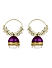 Fida Ethnic Purple Meenakari & Pearl Studded Hoop Jhumka Earring for Women