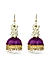 Fida Ethnic Purple Meenakari & Pearl Studded Hoop Jhumka Earring for Women