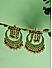 Mint Green Kundan Beads Gold Plated Meenakari Floral Chandbali Earring