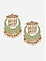 Mint Green Kundan Beads Gold Plated Meenakari Floral Chandbali Earring