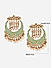 Mint Green Kundan Beads Gold Plated Meenakari Floral Chandbali Earring