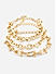 Set Of 3 Gold Plated Linked Chain Bracelet 