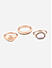 Toniq Set of 3 Gold Contemporary Cubic Zirconia Rings for Women