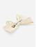 Off White Silk Satin Bow French Barrette