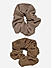 Set of 2 Beige & Brown Velvet Scrunchie Rubber Band 