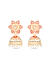 Fida Gold Plated Pink Floral Enamel Jhumka Earrings For Women