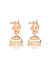 Fida Gold Plated Pink Floral Enamel Jhumka Earrings For Women