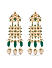 Fida Ethnic Gold Plated Green Beaded & Kundan Pearl Mughal Drop Earring For Women