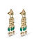 Fida Ethnic Gold Plated Green Beaded & Kundan Pearl Mughal Drop Earring For Women