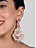 Fida Ethnic Gold Plated Hot Pink Enamel And Pearl Kundan Floral Drop Earings For Women