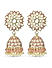 Fida Ethnic Gold Plated Pink Beads & Kundan Studded Enamel Jhumka Earrings For Women