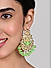 Fida Ethnic Gold Plated Green beads Filigree Chandbali Earrings For Women