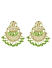 Fida Ethnic Gold Plated Green beads Filigree Chandbali Earrings For Women