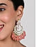 Fida Ethnic Gold Plated Enamel Pink beads & Kundan Studded Chandbali Earrings For Women