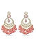 Fida Ethnic Gold Plated Enamel Pink beads & Kundan Studded Chandbali Earrings For Women