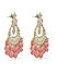 Fida Ethnic Gold Plated Enamel Pink beads & Kundan Studded Chandbali Earrings For Women