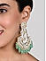 Fida Ethnic Gold Plated Pastal Green beads & Kkundan Studded Chandbali Earrings For Women