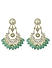 Fida Ethnic Gold Plated Pastal Green beads & Kkundan Studded Chandbali Earrings For Women