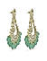 Fida Ethnic Gold Plated Pastal Green beads & Kkundan Studded Chandbali Earrings For Women