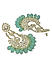 Fida Ethnic Gold Plated Pastal Green beads & Kkundan Studded Chandbali Earrings For Women