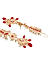 Fida Gold Plated Red Stone studded  Earrings with Ear Chain For Women