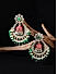 Fida Gold Plated Red & Green Stone Studded Chandbali Earrings For Women