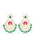 Fida Gold Plated Red & Green Stone Studded Chandbali Earrings For Women