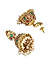 Fida Ethnic Traditional Gold Plated Red & Green stone Studded Pearl Peacock Jhumka for Women