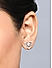 Fida Luxurious Silver Plated American Diamond Floral Stud Earrings for Women