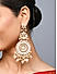 Fida Ethnic Gold Plated Pearl Kundan Studded Floral Chand Drop Earring For Women