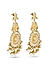 Fida Ethnic Gold Plated Pearl Kundan Studded Floral Chand Drop Earring For Women