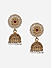 Fida Ethnic Floral Gold Plated Color Stone Studded Pearl Jhumki Earrings for Women